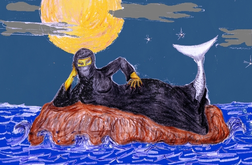 Cartoon: Persian gulf Mairmaid (medium) by trebortoonut tagged burka,mairmaid,persian,gulf