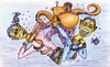 Cartoon: Waterboarding (small) by trebortoonut tagged octopuss,paul,georgebush,tonyblair,waterboarding