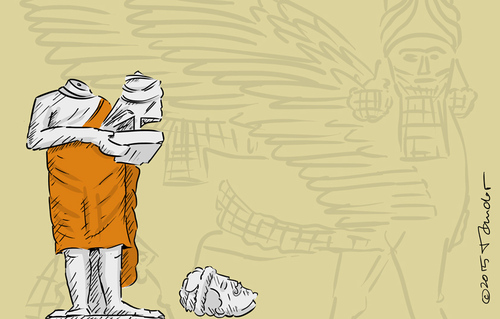 Cartoon: ISIS and statues (medium) by Mandor tagged isis,statues