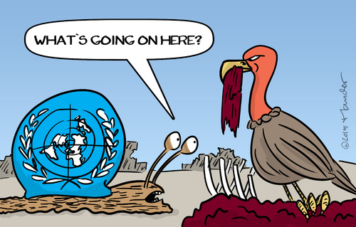 Cartoon: Late (medium) by Mandor tagged onu,osn,late
