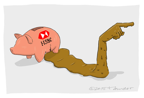 Cartoon: Swiss leaks (medium) by Mandor tagged swiss,leaks,hsbc