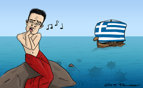 Cartoon: Syriza siren (medium) by Mandor tagged tsipras,syriza,elections,greece