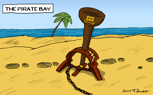 Cartoon: The Pirate Bay (medium) by Mandor tagged pirate,bay