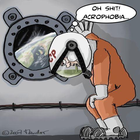 Cartoon: Yurii Gagarin (medium) by Mandor tagged astronaut,acrophobia