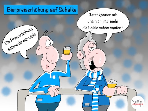 Cartoon: Preiserhöhung (medium) by Lelle tagged schalke,s04,bier,preis,preiserhöhung,ticket,fan,stimmung,schmeckt,auf,hohe,preise,sauer,saufen,schön,trinken,bundesliga,lelle,cartoons,heimspiel,arena,fußball