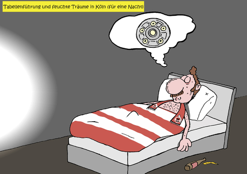 Cartoon: Tabellenführer für eine Nacht (medium) by Lelle tagged fc,köln,tabellenführung,geißbock,geile,nacht,tabellenspitze,bundesliga,saison,2016,2017,lelle,cartoons,fußball,fussball