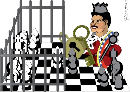 Cartoon: Venezuela Maduro arrests March14 (medium) by JSanders tagged venezuela,maduro,nicolas,protests,protest,2014
