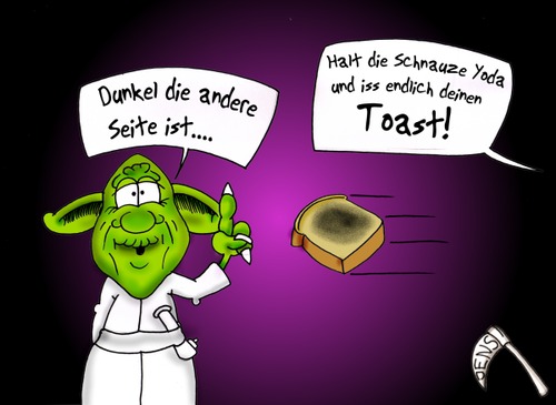 Cartoon: Meister Yoda..... (medium) by Maninblack tagged starwars,yoda,toast,yedi