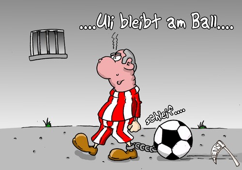 Cartoon: Uli bleibt am Ball (medium) by Maninblack tagged urteil,steuern,hoeneß