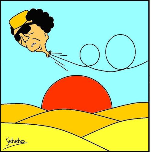 Cartoon: deflating (medium) by Thamalakane tagged balloon,gadaffi,libya