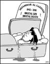 Cartoon: Exit Muammar al Quaddafi (small) by Thamalakane tagged gaddafi,libya,coffin,tombstone