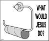 Cartoon: What would Jesus do? (small) by Thamalakane tagged toilet paper roll jesus empty religion blasphemy