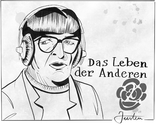 Cartoon: Das Leben der Anderen 2. (medium) by Justen tagged politik,spd,esken,spionage,politik,spd,esken,spionage