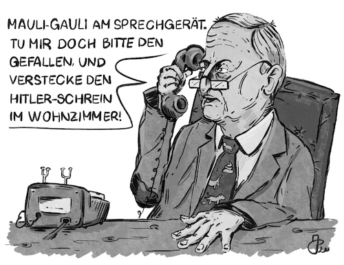 Mauli-Gauli am Sprechgerät. Mauli-Gauli am Sprechgerät.