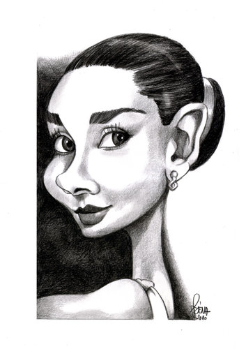 Cartoon: Audrey Hepburn (medium) by Szena tagged audrey,hepburn,actress,cartoon