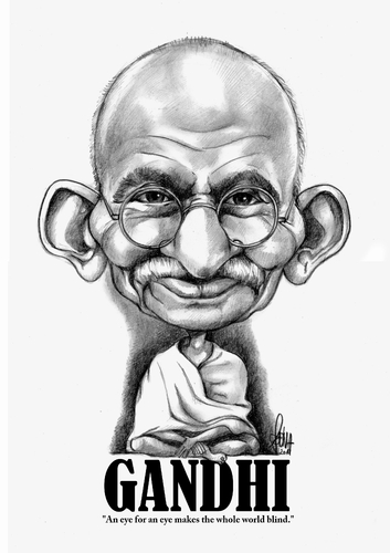 Image result for gandhi cartoons