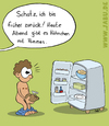 Cartoon: Es gibt Hühnchen (small) by Bruder JaB tagged hähnchen schatz kühlschrank