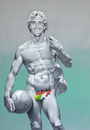 Cartoon: Soccer Hero (small) by Alfons Kiefer tagged soccer,hero,football,italy,luca,toni