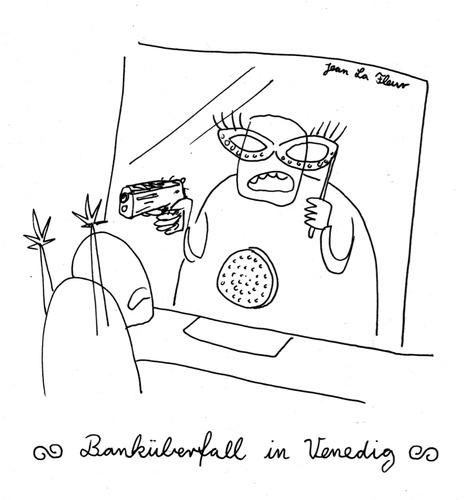 Cartoon: Kassa blanka (medium) by Its Jean bitch tagged banküberfall,venedig,raub,karneval,fasching,maskierung