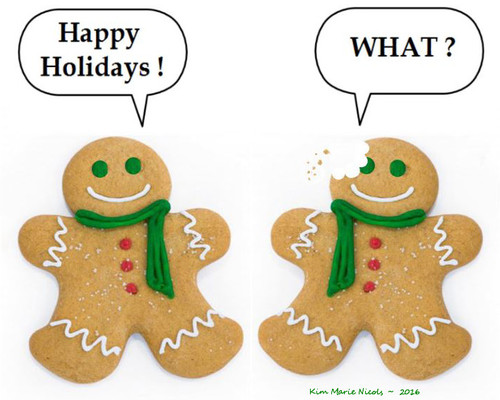 Cartoon: Deaf Gingerbread Man (medium) by Ears and Hearing Humor tagged deaf,hardofhearing,ear,gingerbreadman,holidays,christmas,what