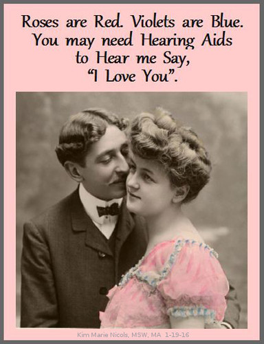 Cartoon: Valentine for Hard of Hearing (medium) by Ears and Hearing Humor tagged hearing,aid,valentine,poem,love