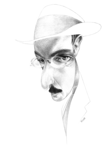 Cartoon: Fernando Pessoa (medium) by ricearaujo tagged fernando,pessoa