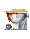 Cartoon: Trump (small) by ricearaujo tagged trump,shithole
