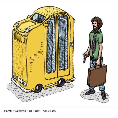 Cartoon: Porsche Bus (medium) by Kamil tagged car,bus,porsche