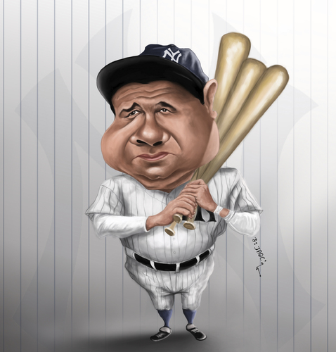 Cartoon: Babe Ruth (medium) by jaime ortega tagged babe,ruth