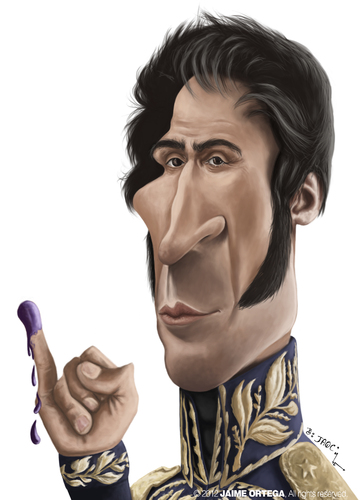 Cartoon: Simon Bolivar (medium) by jaime ortega tagged bolivar,simon