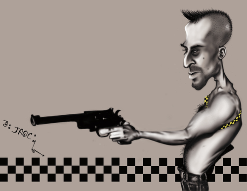 Cartoon: Taxi Driver (medium) by jaime ortega tagged taxi,driver,al,pacino,movies