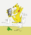 Cartoon: Facebook (small) by jaime ortega tagged facebook adiccion blackberry zuckerbook