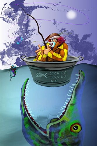 Cartoon: das Angeln (medium) by petwall tagged clown,angeln