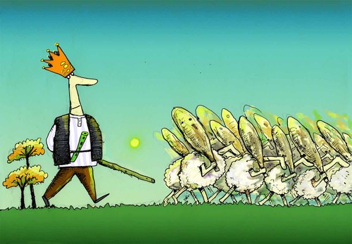 Cartoon: All the kings men (medium) by Mohsen Zarifian tagged dictator,ship,shepherd,billy,king