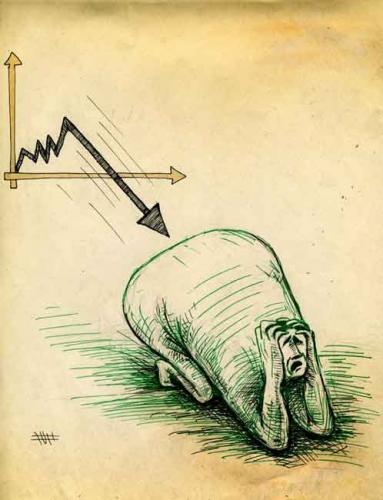 Cartoon: Downfall (medium) by Mohsen Zarifian tagged help,yelling,downfall