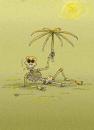 Cartoon: Applicative Umbrella. (small) by Mohsen Zarifian tagged sun,skelton,desert,hot,warm,death,umbrella,sunshade,parasol