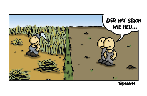 Cartoon: Arme Bauern - Reiche Bauern (medium) by Marcus Trepesch tagged farmers,nature,bauern