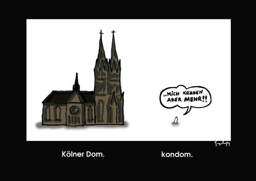 Cartoon: Köllendom (medium) by Marcus Trepesch tagged cologne,cathedral,condom