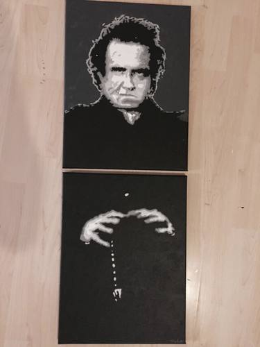 Cartoon: The Man In Black (medium) by Marcus Trepesch tagged johnny,cash,american,recordings,portrait