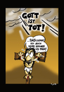 Cartoon: God Is Dead? (small) by Marcus Trepesch tagged jesud,god,crucifixion,love,religion,golgotha,gag,cartoon