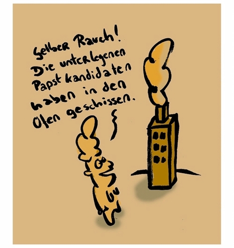 Cartoon: Die Schlote der Kardinäle (medium) by Ludwig tagged papst,vatikan,konklave,ratzinger,kirche,katholisch,rom