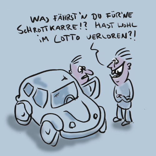 Cartoon: Im Lotto verloren (medium) by Ludwig tagged lotto,lottery,loser,verloren,schrottkarre,glück,geld