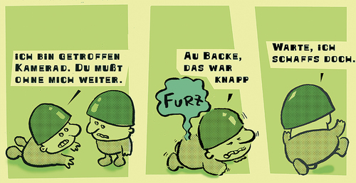Cartoon: Soldatenfurz (medium) by Ludwig tagged war,krieg,soldier,furz,fart,kameraden,schütznegraben