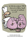 Cartoon: Vegetarische Tierquäler (small) by Ludwig tagged kochen,restaurant,essen,vegetarisch,fleisch,schwein,gourmet,fleischerei,kitchen,meal,vegetarien,pig