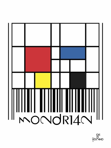 Cartoon: barcode Mondrian (medium) by Tonho tagged art,barcode,mondrian