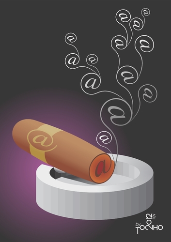 Cartoon: Cigar (medium) by Tonho tagged arroba,charuto,cigar