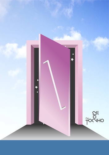 Cartoon: Door drawings impossible (medium) by Tonho tagged escher,door,impossible,drawings