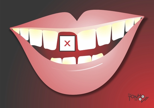 gap toothed smile By Tonho | Media & Culture Cartoon | TOONPOOL