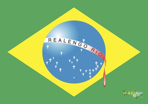 Cartoon: massacre (medium) by Tonho tagged brazil,crying,flag