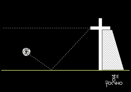 Cartoon: No Pau (medium) by Tonho tagged football,goleira